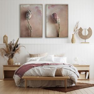 Watercolour Wash Proteas 1 | Set of 2 Art Prints | Unframed