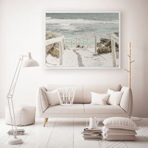 Waterfront Walkway | Framed Canvas Art Print