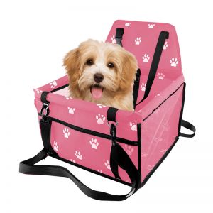 Waterproof Pet Booster Car Seat Breathable Mesh Safety Travel Portable Dog Carrier Bag Pink