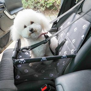Waterproof Pet Booster Car Seat Breathable Mesh Safety Travel Portable Dog Carrier Bag Black