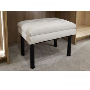 White Linen Upholstered Bench Seat/Ottoman | 600mm | Custom made by Martini Furniture