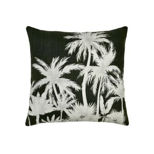 Wild Tropics Olive Square Linen Cushion with Feather Insert | 50x50cm