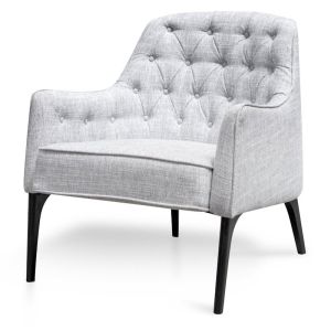 Wilson Fabric Armchair | Light Spec Grey with Black Legs