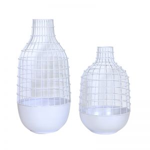 Wire Vase White | Set of 2