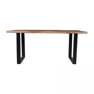 Wooden Bench Seat Entrance Table | Metal Legs