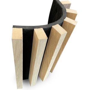 Woodflex Flexible Acoustic Battened Wood Slat Panel | 3 Sided Full Wrap Oak Veneer | 2700mm x 600mm
