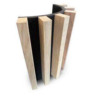 WOODFLEX Flexible Acoustic Battened Wood Slat Panel | 3 Sided Full Wrap Oak Veneer | SAMPLE