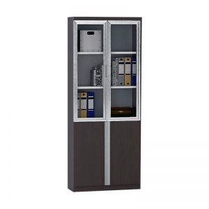 XANDER 2 Door Display Cabinet 80cm - Black Oak