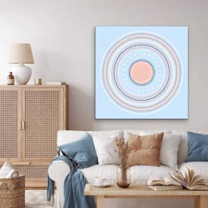 Yarning Circle - Blue - Aboriginal Art Print By Sherri Cummins