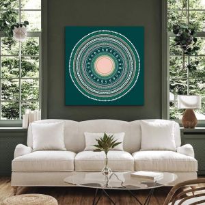 Yarning Circle - Green - Aboriginal Art Print By Sherri Cummins