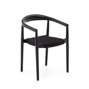 Ydalia Chair | Black Teak Wood with Black Rope Seat