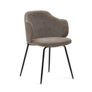 Yunia Chair | Brown Fabric with Black Legs