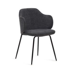 Yunia Chair | Dark Grey with Black Legs