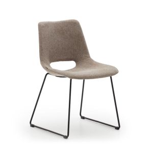Zahara Chair | Brown with Black Steel Legs