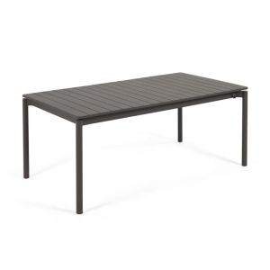 Zaltana Extendable Outdoor Dining Table | 180(240) x 100cm | Aluminium Matt Black| Pre-Order June Ar