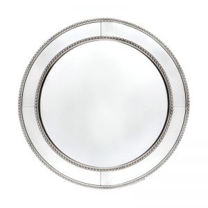 Zeta Wall Mirror | Round | Antique Silver