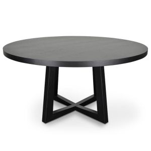 Zodiac Round Wooden Dining Table | Black