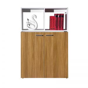 ZORAN Credenza Cabinet  80cm - White & Honey Oak