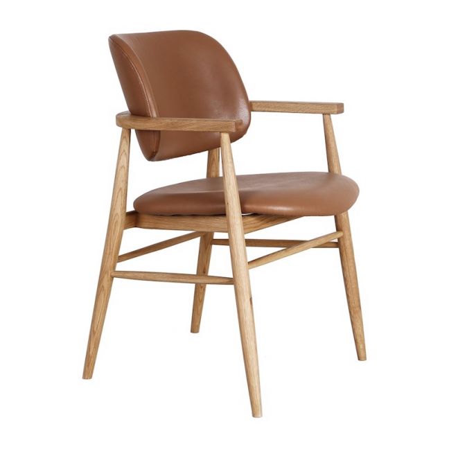 Aura Leather Dining Chair | Oak