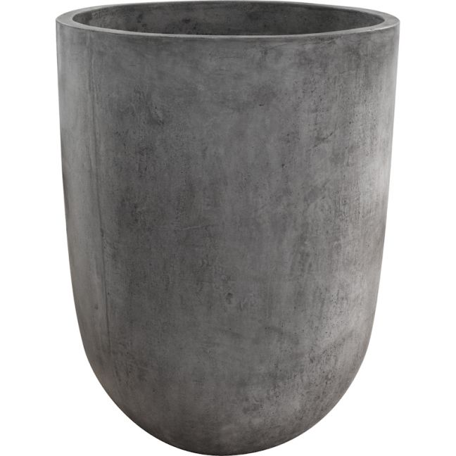 Bali Round 55x75cm Polished Concrete Planter, Dark Grey | Schots
