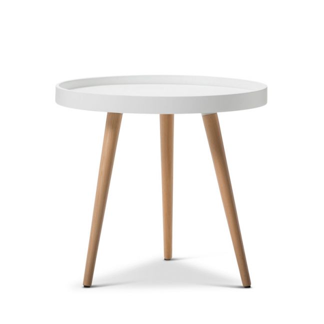 Bolo Round Tray Side Table | White