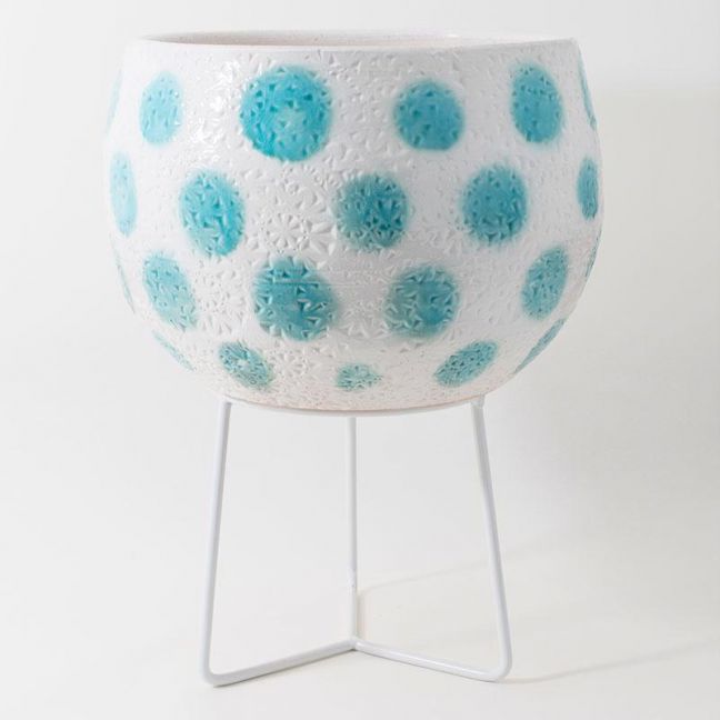 Hand-thrown Boulder Pot Large by Angus & Celeste | Teal Green