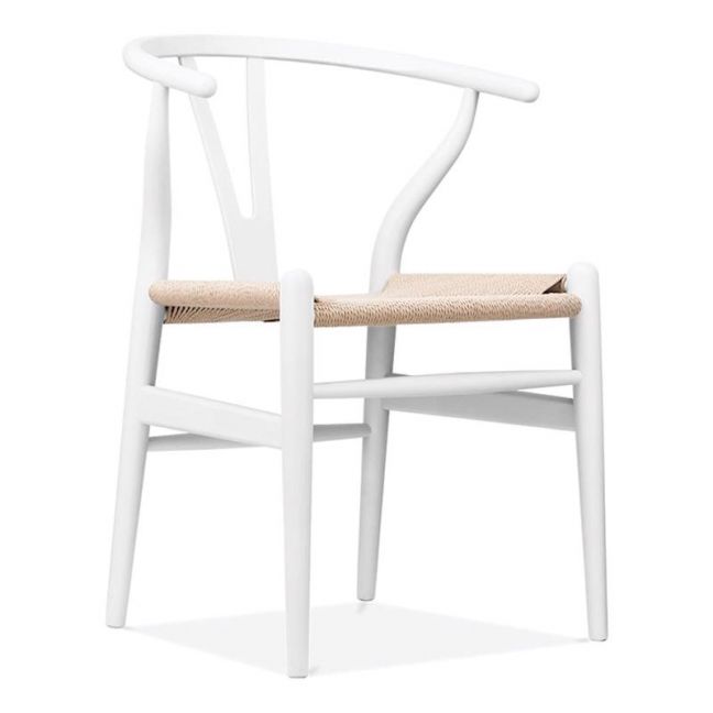 Inspire Dining Chair | White Frame | Natural Cord Seat