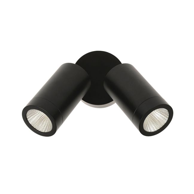 LEDlux Marine IP65 LED 240V 2 Light Adjustable Wall Spot in Black | By Beacon Lighting