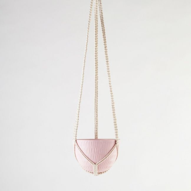 Macrame Hanging Planter by Angus & Celeste | Bright Pink | Small