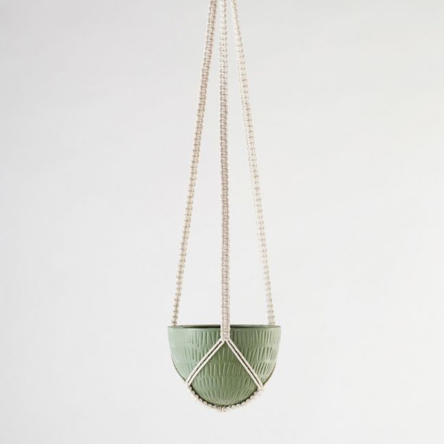 Macrame Hanging Planter by Angus & Celeste | Olive Green | Small