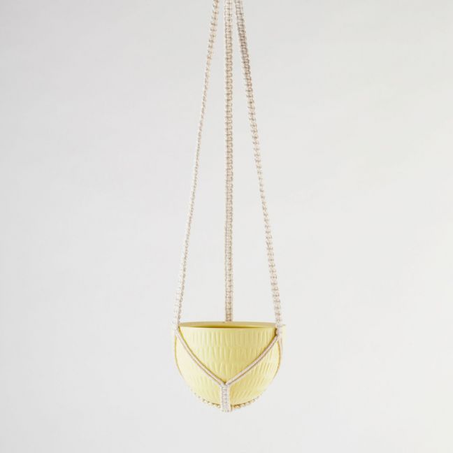 Macrame Hanging Planter by Angus & Celeste | Yellow | Small