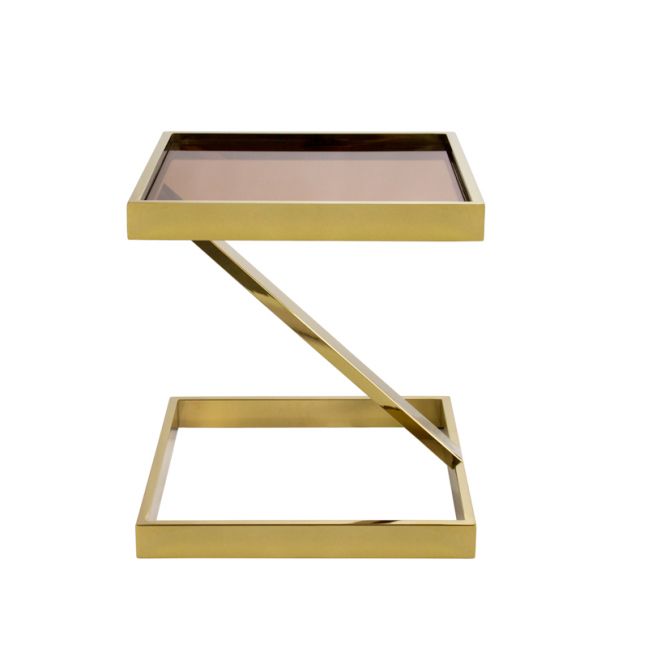 Manhattan Gold Side Table | Tinted Glass