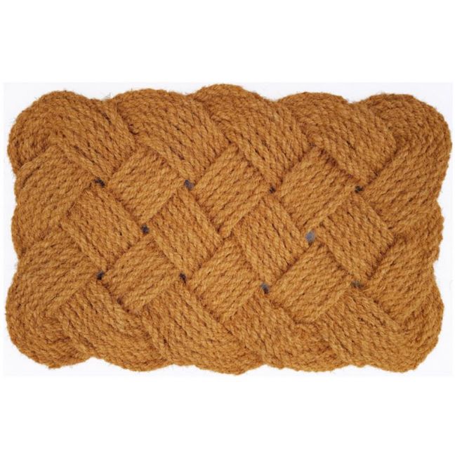 Natural Handmade Lovers Knotted Rope Woven Coir Doormat | Pepperfry