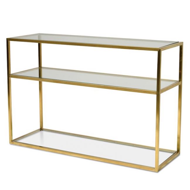 Noel 1 2m Glass Console Table Gold, 2m Console Table