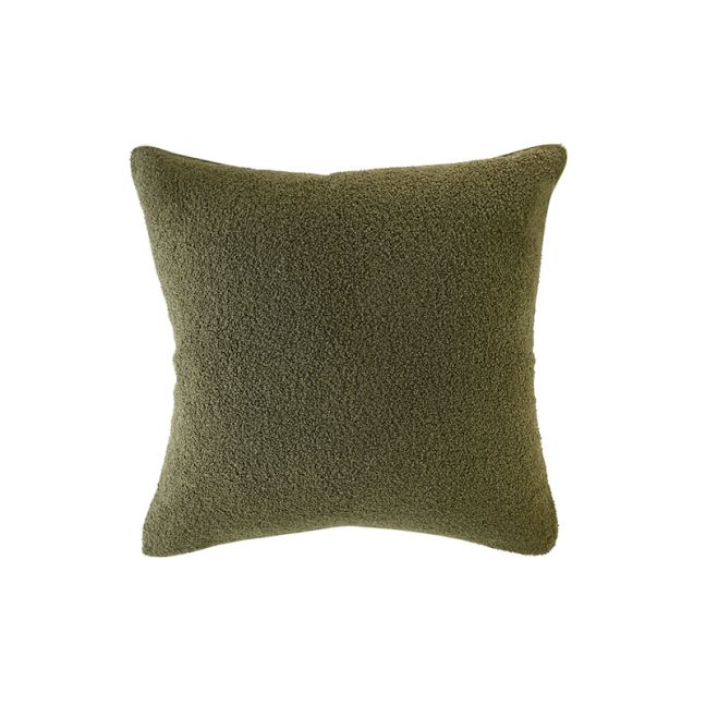 Olive Green Boucle Cushion Front