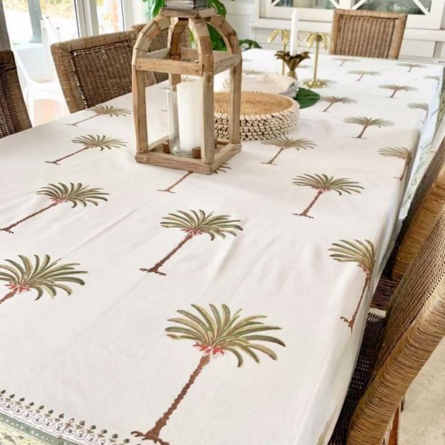 Palm Tree Green Tablecloth