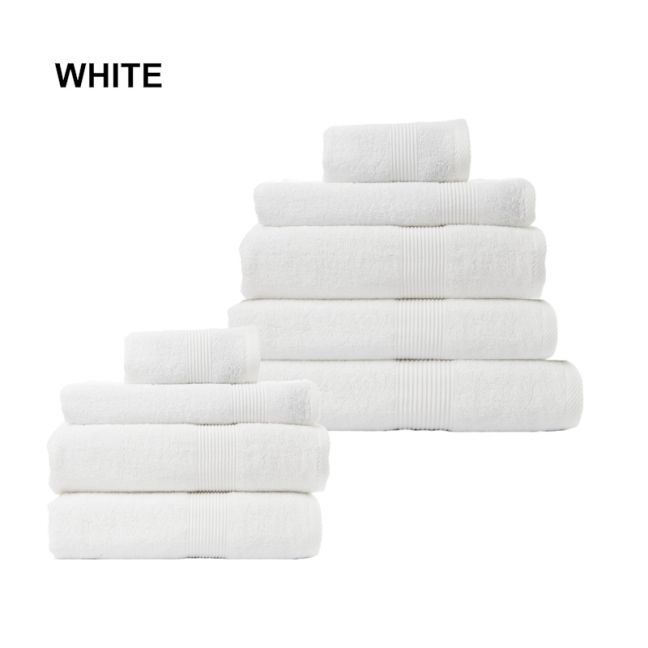 Royal Comfort Cotton Bamboo Towel 9pc Set | Various Colours