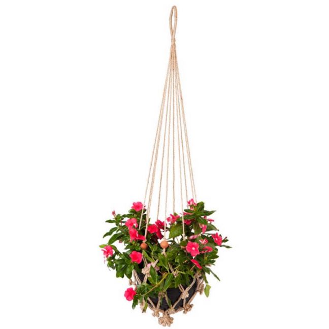 Sika With Rust Red Beads | Set Of 2 | Plant Hanger & Pot Holder
