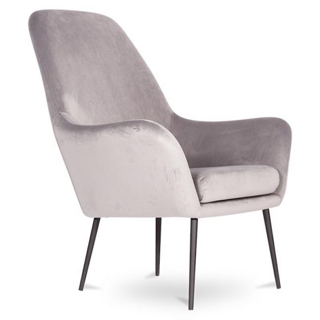 Soho Lounge Armchair | Light Grey Velvet