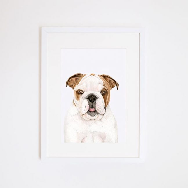 Tank the Bulldog | Giclee Art Print | by For Me By Dee