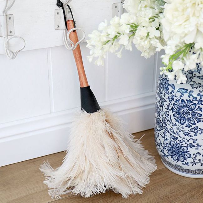White Ostrich Feather Duster 35 cm