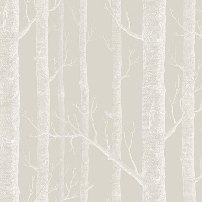 Woods Wallpaper - Stone & White