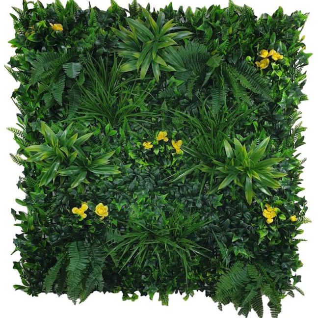 Yellow Rose Vertical Garden | Green Wall UV Resistant Sample
