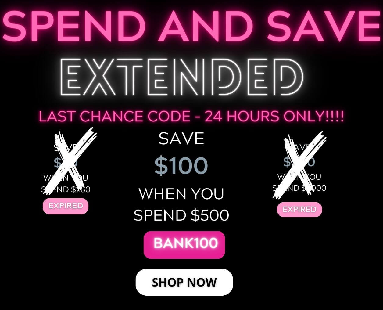 LAST CHANCE DISCOUNT CODE
